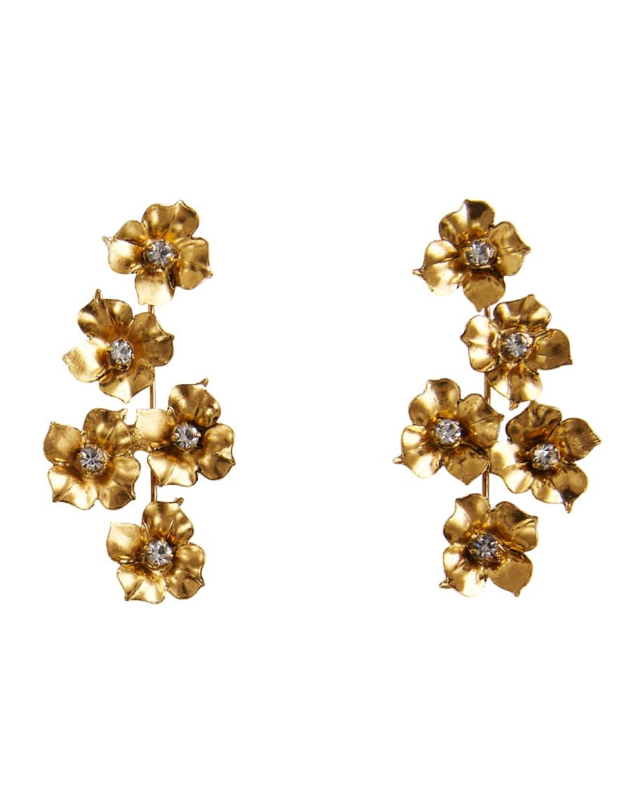 Jennifer Behr Myra Crystal Flower Earrings | Neiman Marcus
