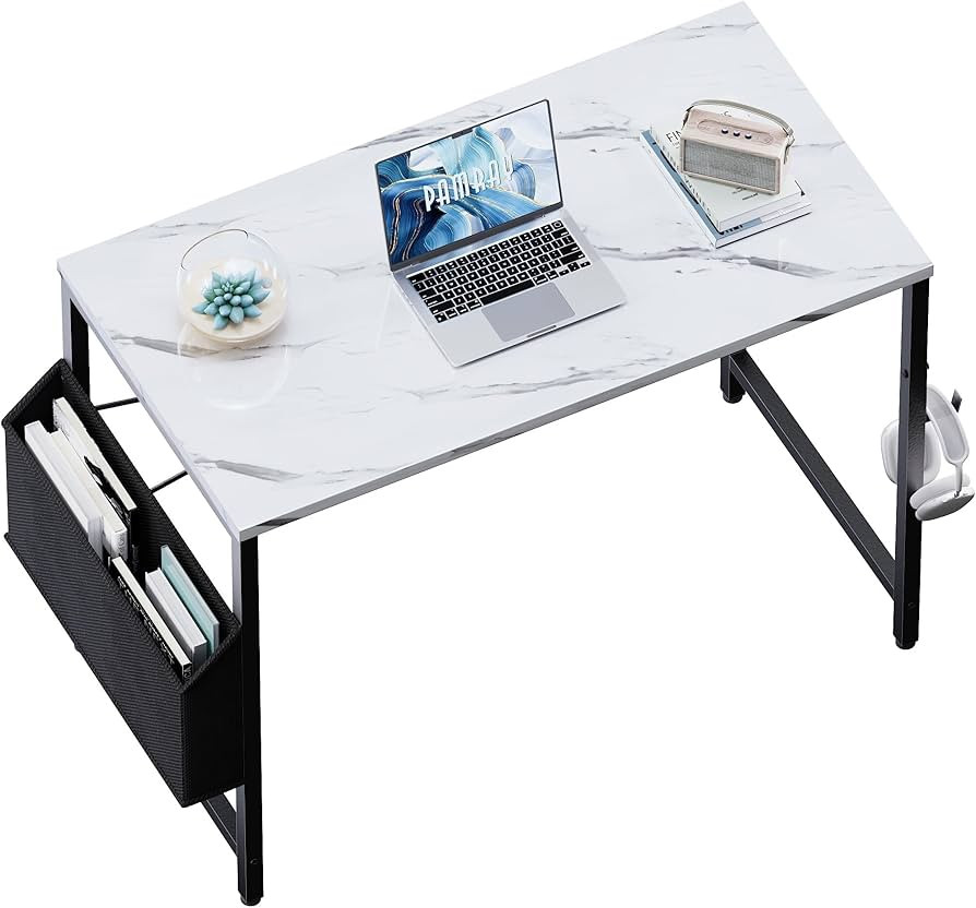 Pamray 32 Inch Computer Desk for Small Spaces with Storage Bag, Home Office Work Desk with Headph... | Amazon (US)