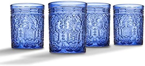 Amazon.com | Jax Double Old Fashioned Beverage Glass Cup by Godinger – Blue – Set of 4: Old F... | Amazon (US)