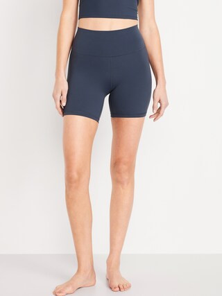 High-Waisted StudioSmooth Biker Shorts -- 6-inch inseam | Old Navy (US)