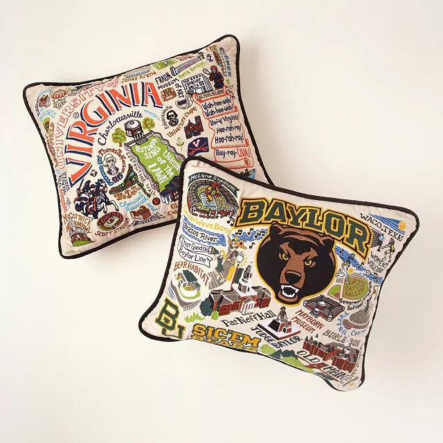 Embroidered College Pillows | UncommonGoods