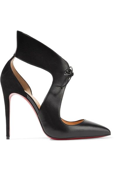 Ferme Rouge cutout leather and suede pumps | NET-A-PORTER (US)