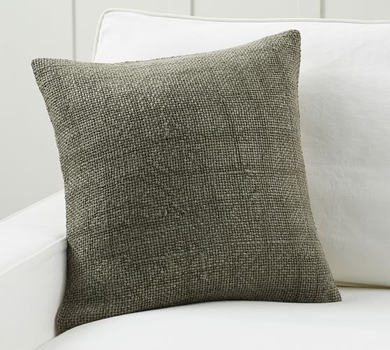 Faye Linen Textured Pillow | Pottery Barn (US)