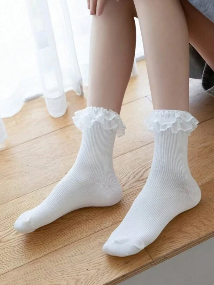 White Frilly Socks | SHEIN
