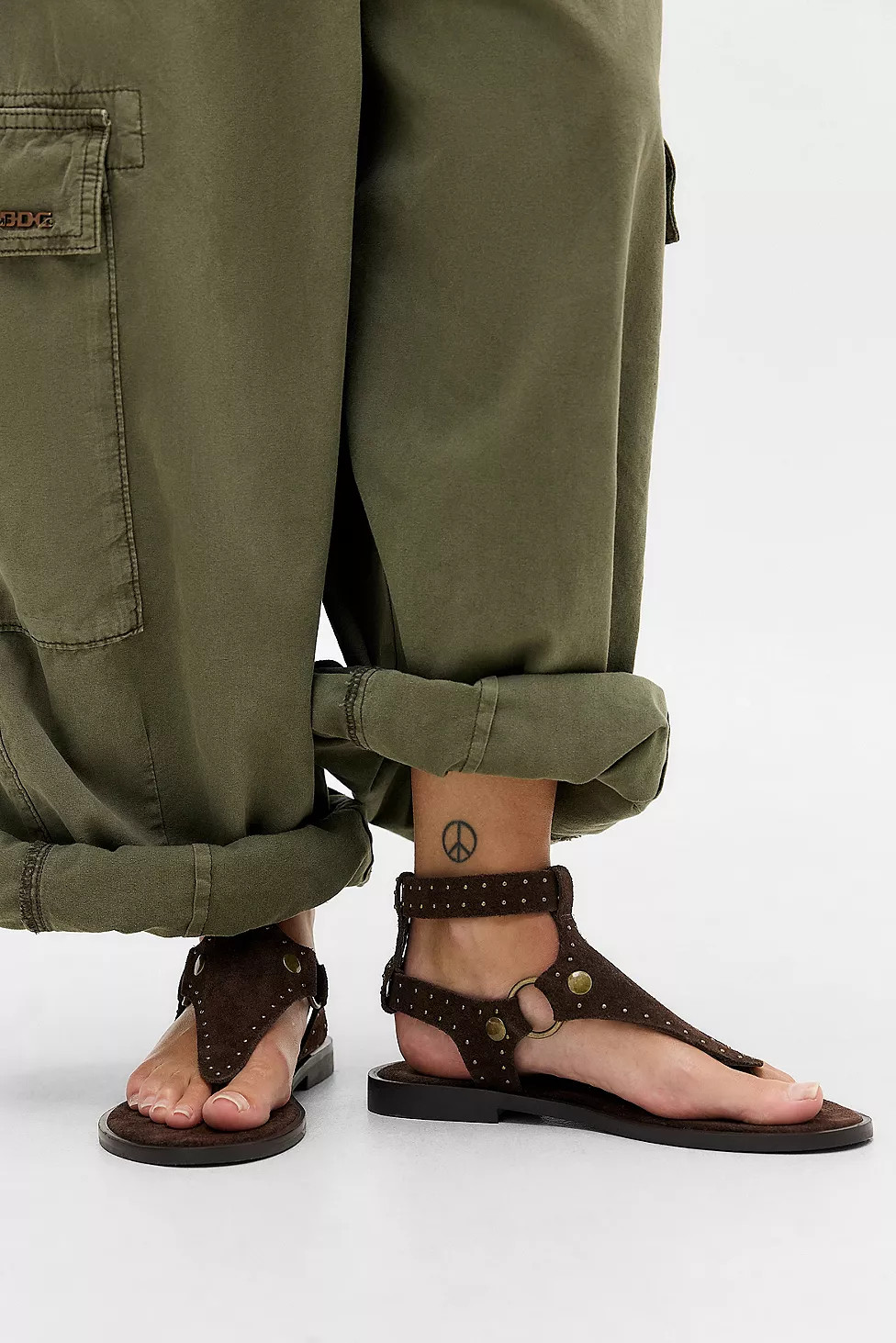 UO Brown Spirit Suede Gladiator Sandals | Urban Outfitters UK