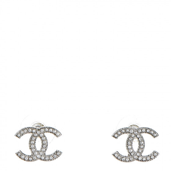 Crystal CC Earrings Silver | Fashionphile