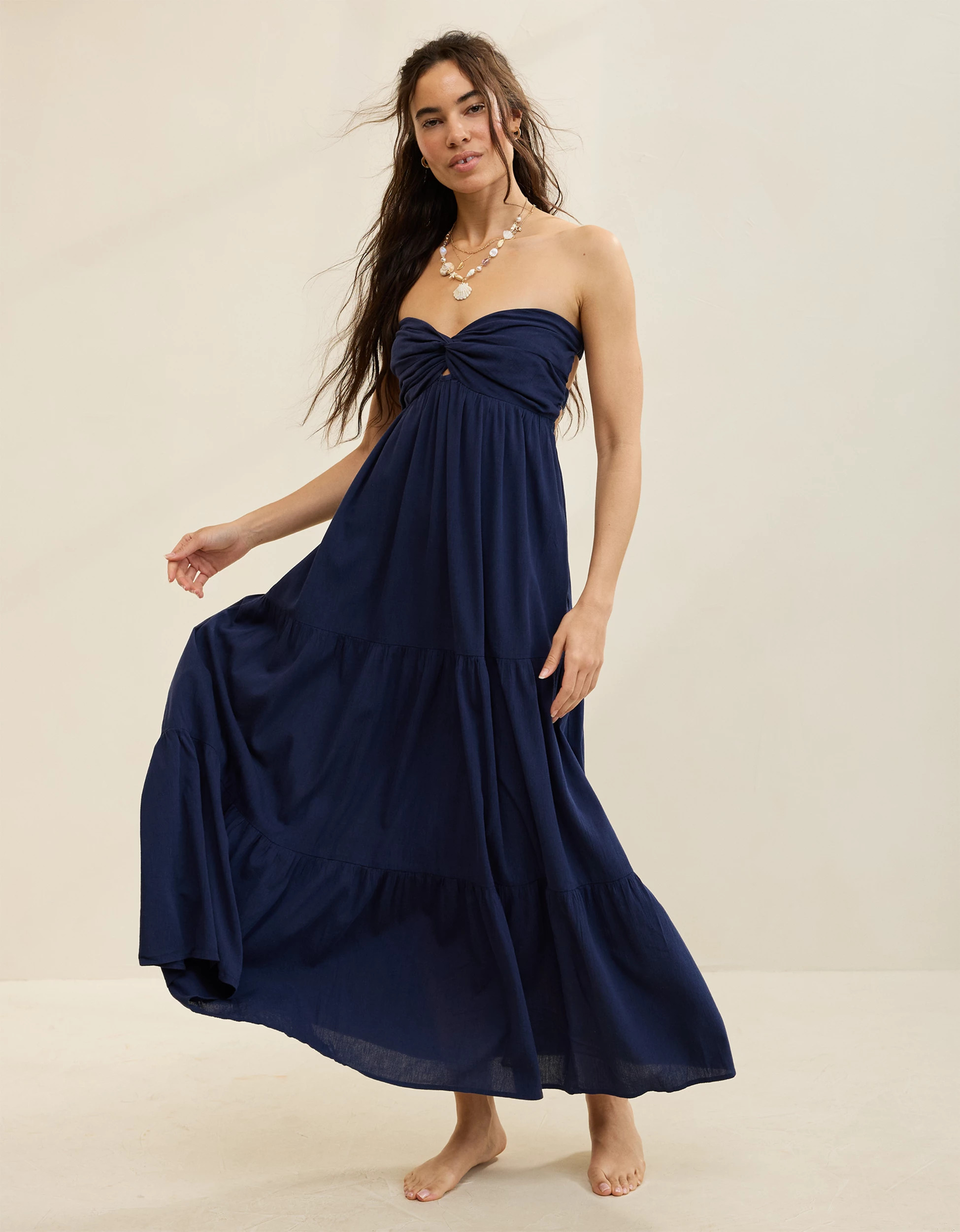 Aerie Strapless Cut Out Maxi Dress | Aerie