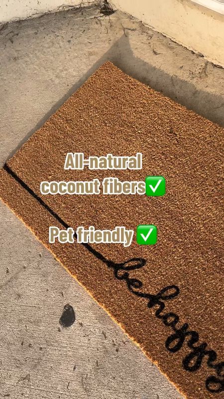 THEODORE MAGNUS Natural Coir Doormat with Non-Slip Backing - 17 x 30 - Outdoor/Indoor - Welcome Mats - Natural - be Happy - COIR-1730-15-19 Home Decor

#LTKhome #LTKunder50 #LTKU