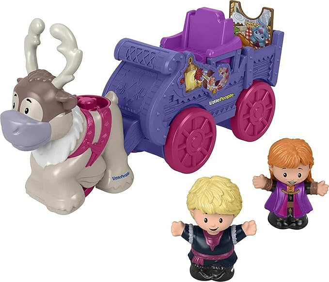 Fisher-Price Little People Toddler Toy Disney Frozen Anna & Kristoff’s Wagon Vehicle & Figure S... | Amazon (US)