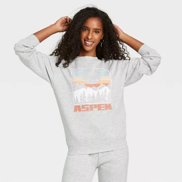 Women's Aspen Graphic Sweatshirt - Gray | Target