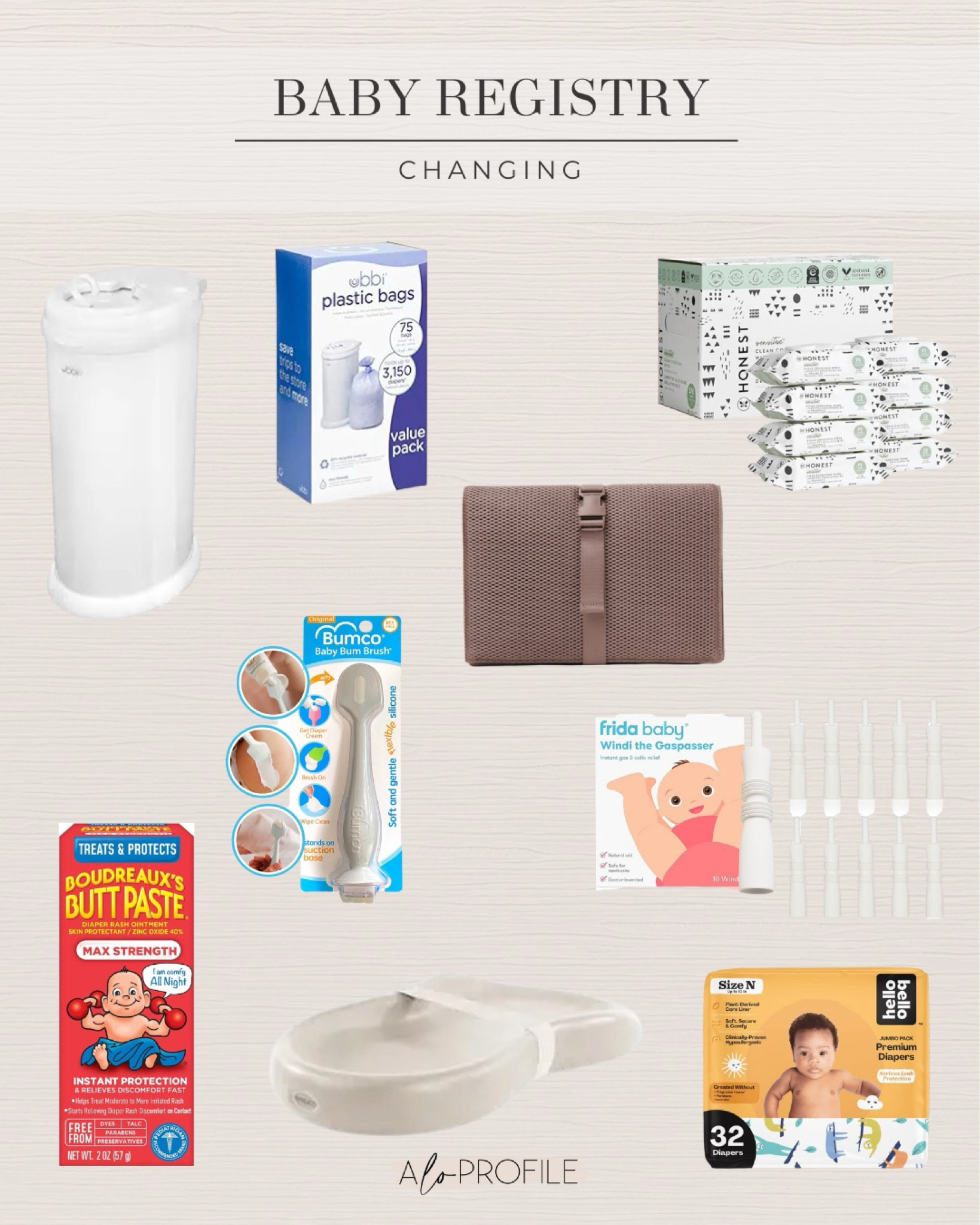 BABY REGISTRY 🤍 changing needs to register for or purchase 

Code ALOPROFILE25 for 25% off Dagne Dover 
Code ALO for hello bello 

#LTKBaby #LTKBump #LTKKids