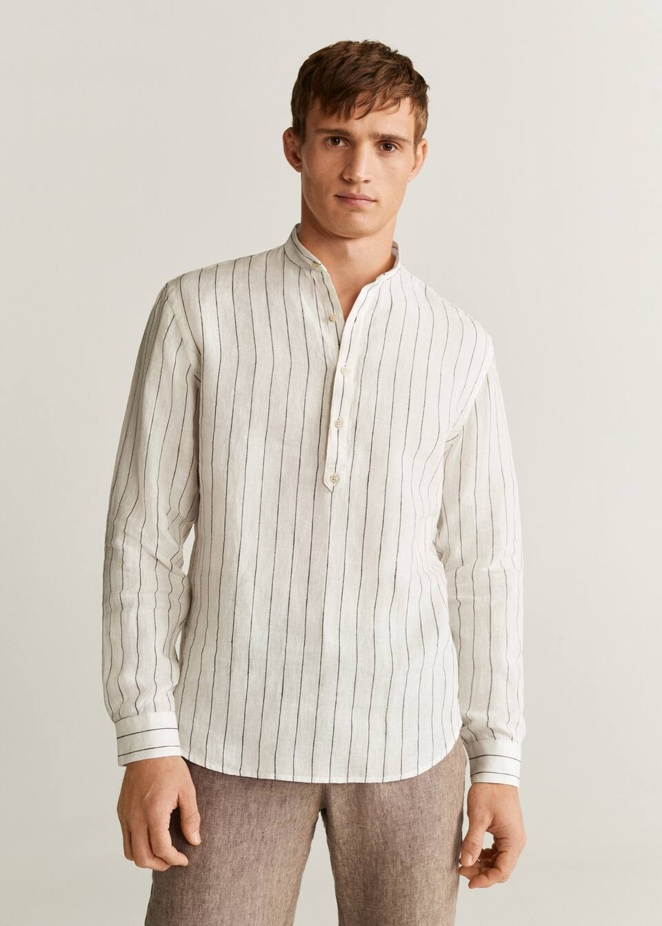 100% linen regular fit shirt | MANGO (US)