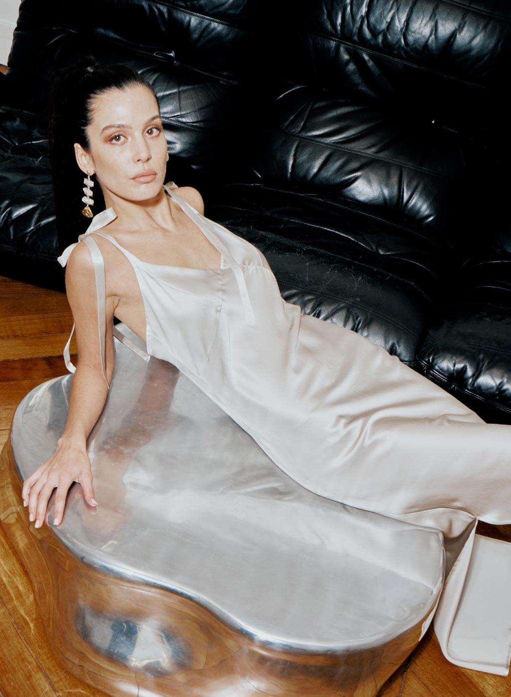 Empire Line Strap Silk Maxi Dress | Silk Maison