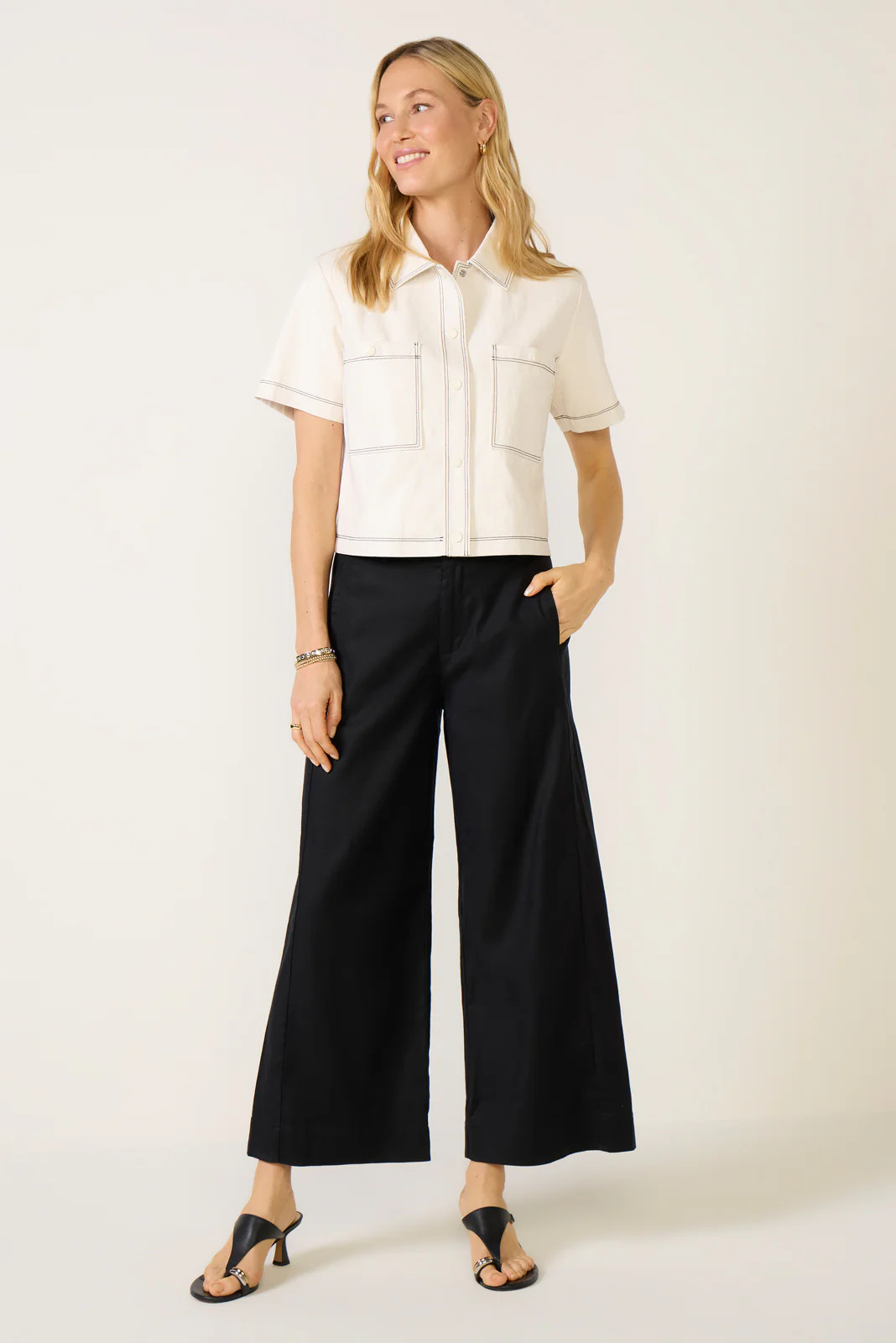 Joelle Stretch Linen Crop Pant | Evereve