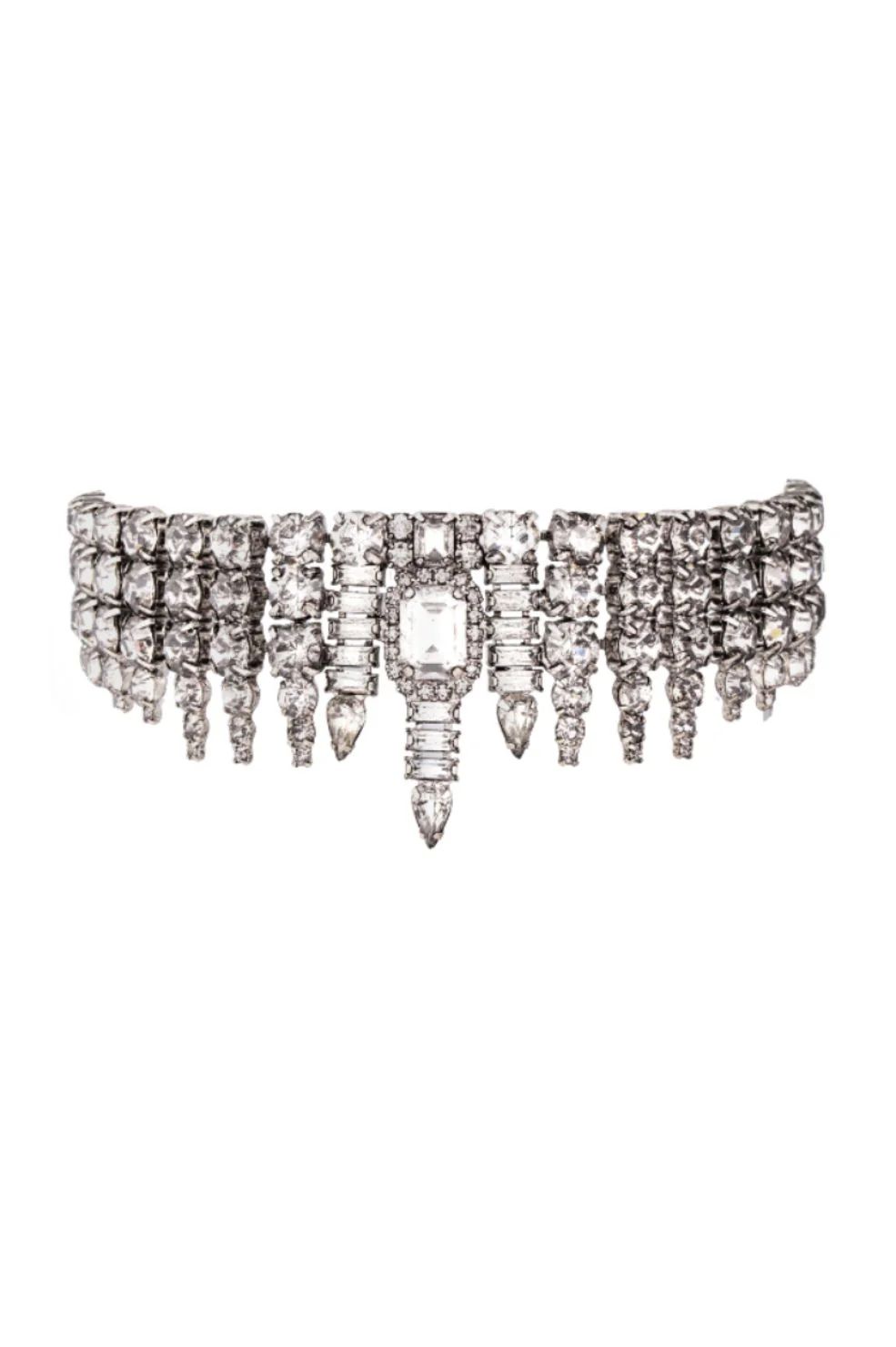 Luxury Statement Necklace | Oxidized Brass & Swarovski Crystals | Vintage One of a Kind Look | Ad... | DYLANLEX