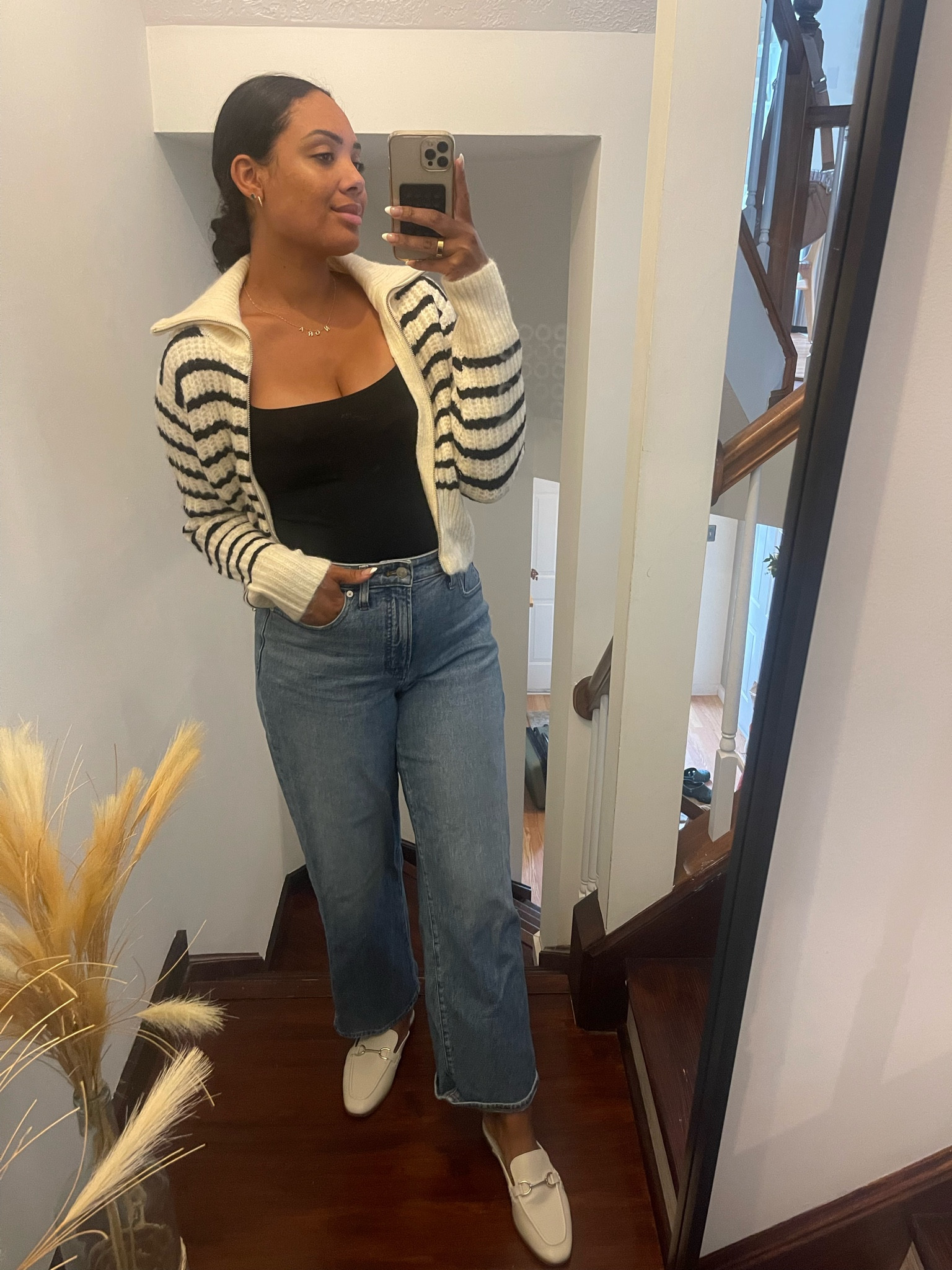 Absolutely loving stripes this fall and this striped cardigan is so cozy! it pairs great with these vintage flare jeans jeans, and these mule flats from target

#LTKfindsunder50 #LTKstyletip #LTKSeasonal