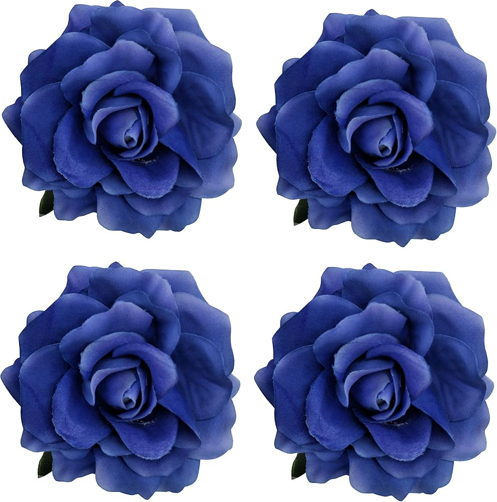 Sanrich 4pcs/Pack Fabric Rose Hair Flowers Clips Mexican Hair Flowers Hairpin Brooch Headpieces | Amazon (US)
