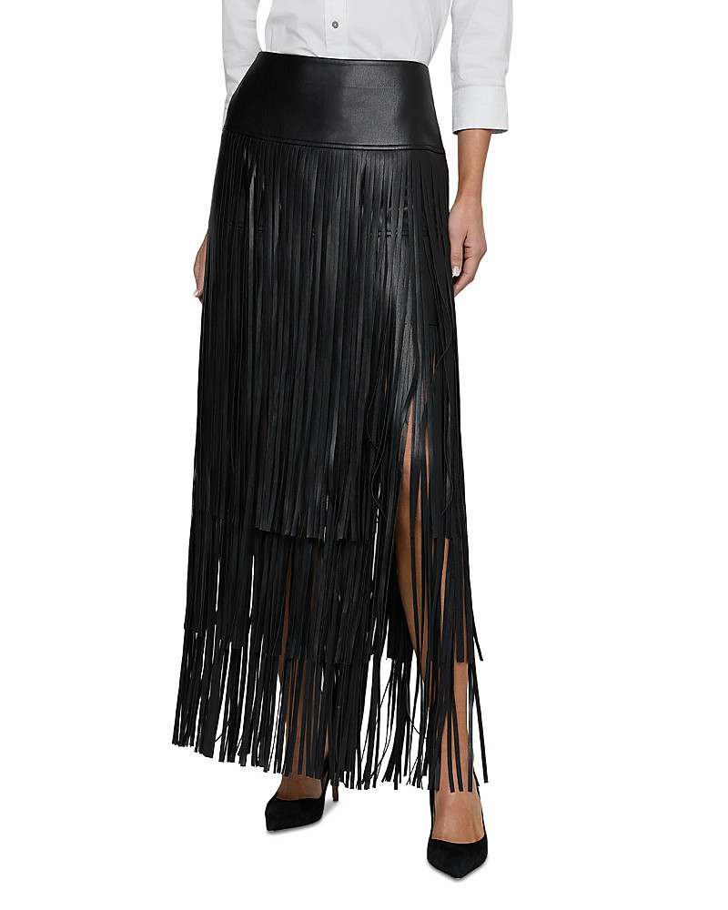 L'AGENCE L\u2019AGENCE Karoline Maxi Fringe Faux Leather Skirt | Bloomingdale's Women | Bloomingdale's (US)