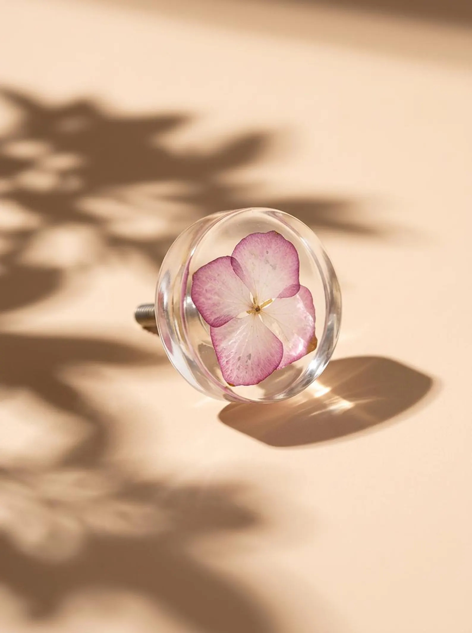 Pink Hydrangea Flower Knob: Brass Base Resin Drawer Pull | Etsy (Global)