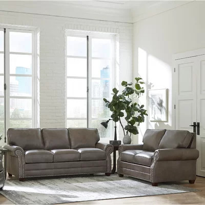 Pedigo Genuine Leather Living Room Set | Wayfair North America
