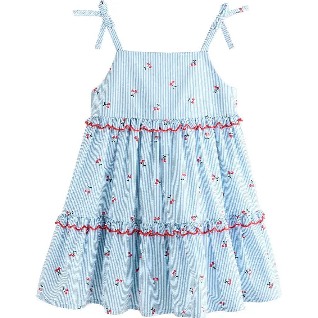 NEXT Kids' Cherry Stripe Sundress in Blue at Nordstrom, Size 4-5Y | Nordstrom