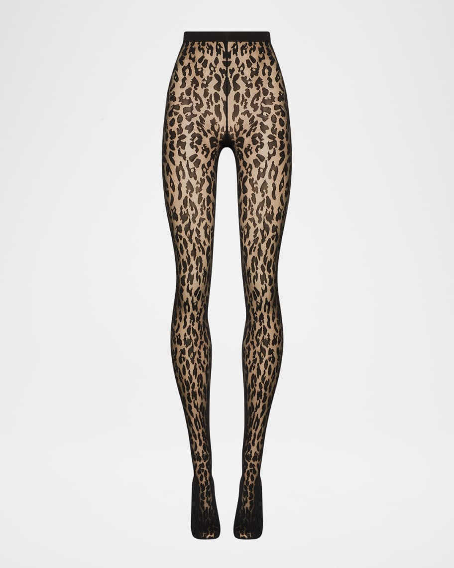 Josey Animal-Print Tights | Neiman Marcus