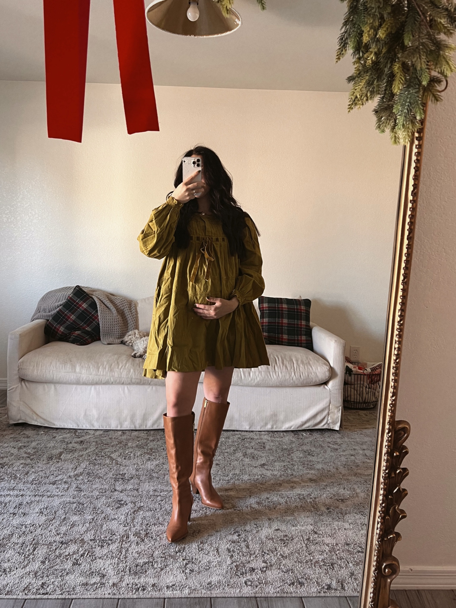 Holiday dress that’s bump friendly! Sized up to medium for the bump! 

#LTKBump