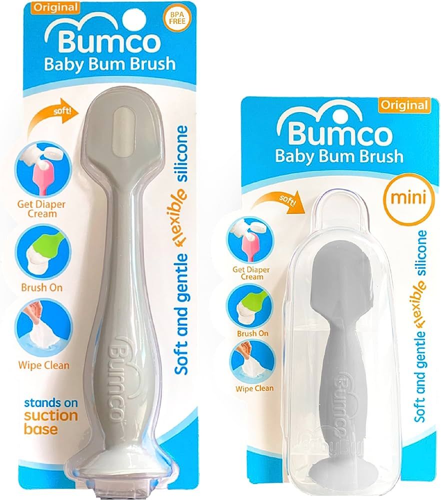 Bumco 2-PACK Diaper Cream Spatula - FULL-SIZE + MINI Baby Bum Brush with TRAVEL CASE - Diaper Cre... | Amazon (US)