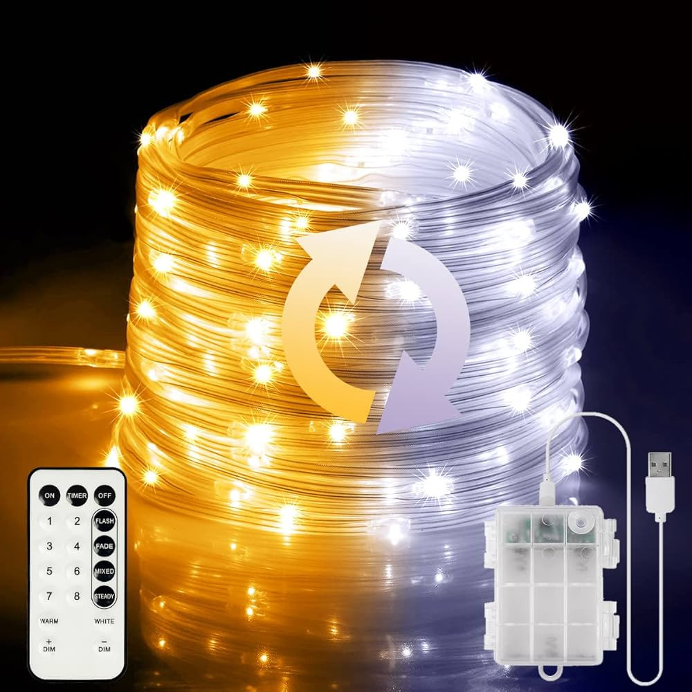 OMIKA 66ft Outdoor String Lights, Dimmable 2000K/6500K Battery Operated LED Rope Lights with Remo... | Amazon (US)