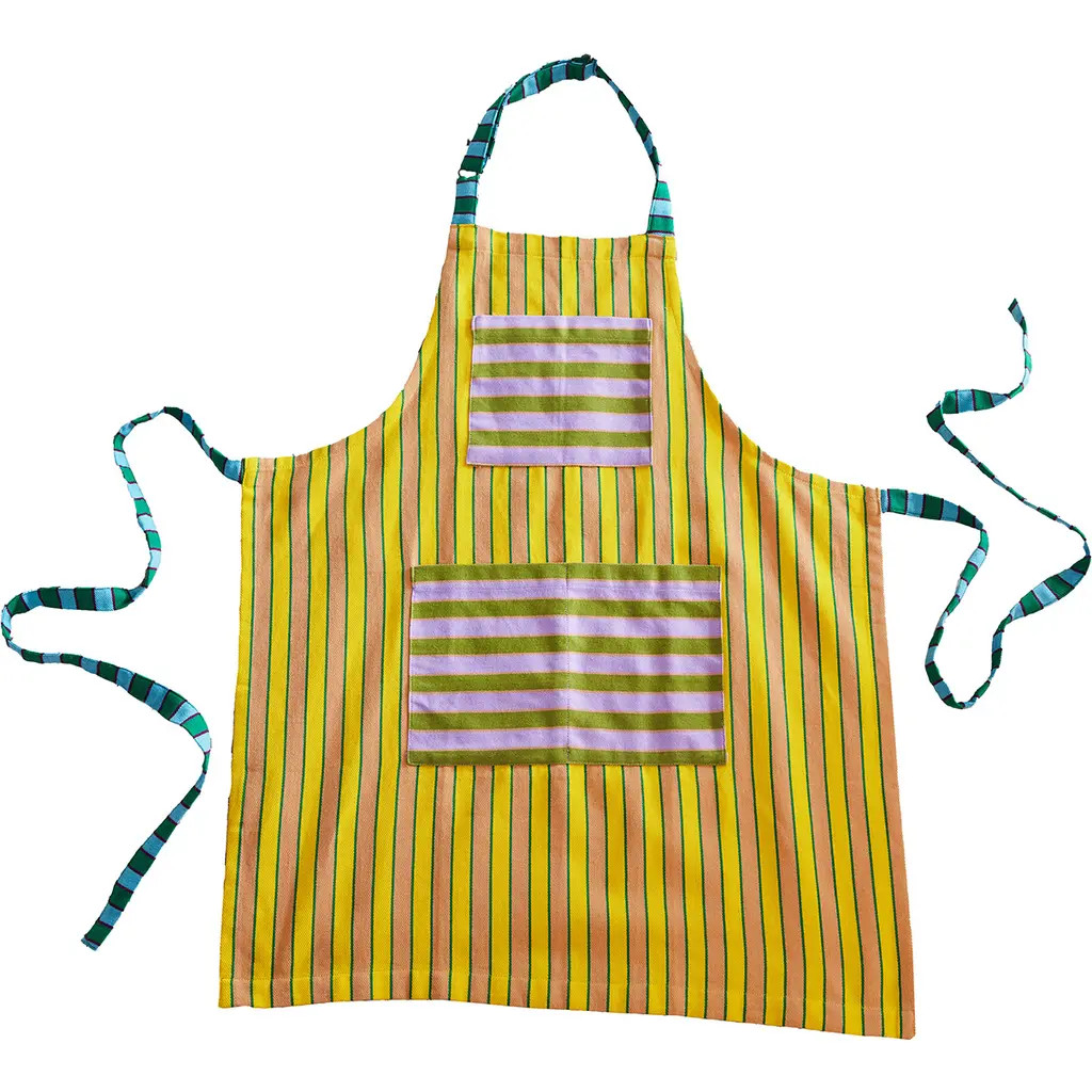 Dusen Dusen Stripe Cotton Apron in Turmeric Stripe at Nordstrom | Nordstrom