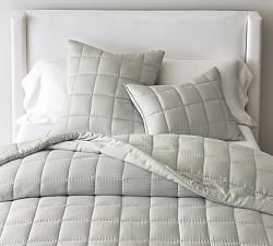 TENCEL™ Box Stitch Quilted Sham | Pottery Barn (US)
