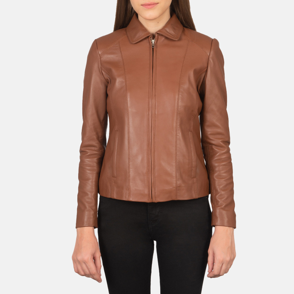 Colette Brown Leather Jacket | The Jacket Maker