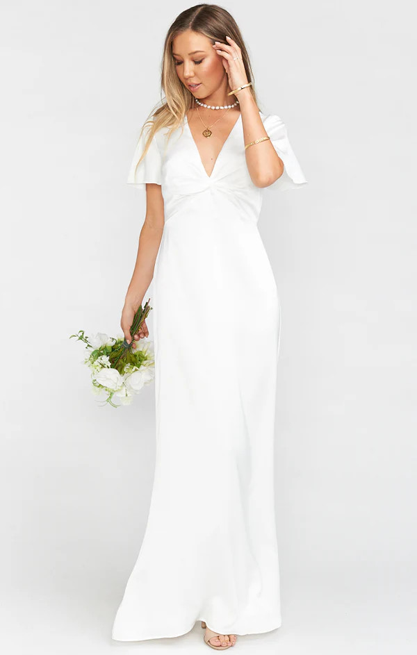 Rome Twist Gown ~ Ivory Luxe Satin | Show Me Your Mumu