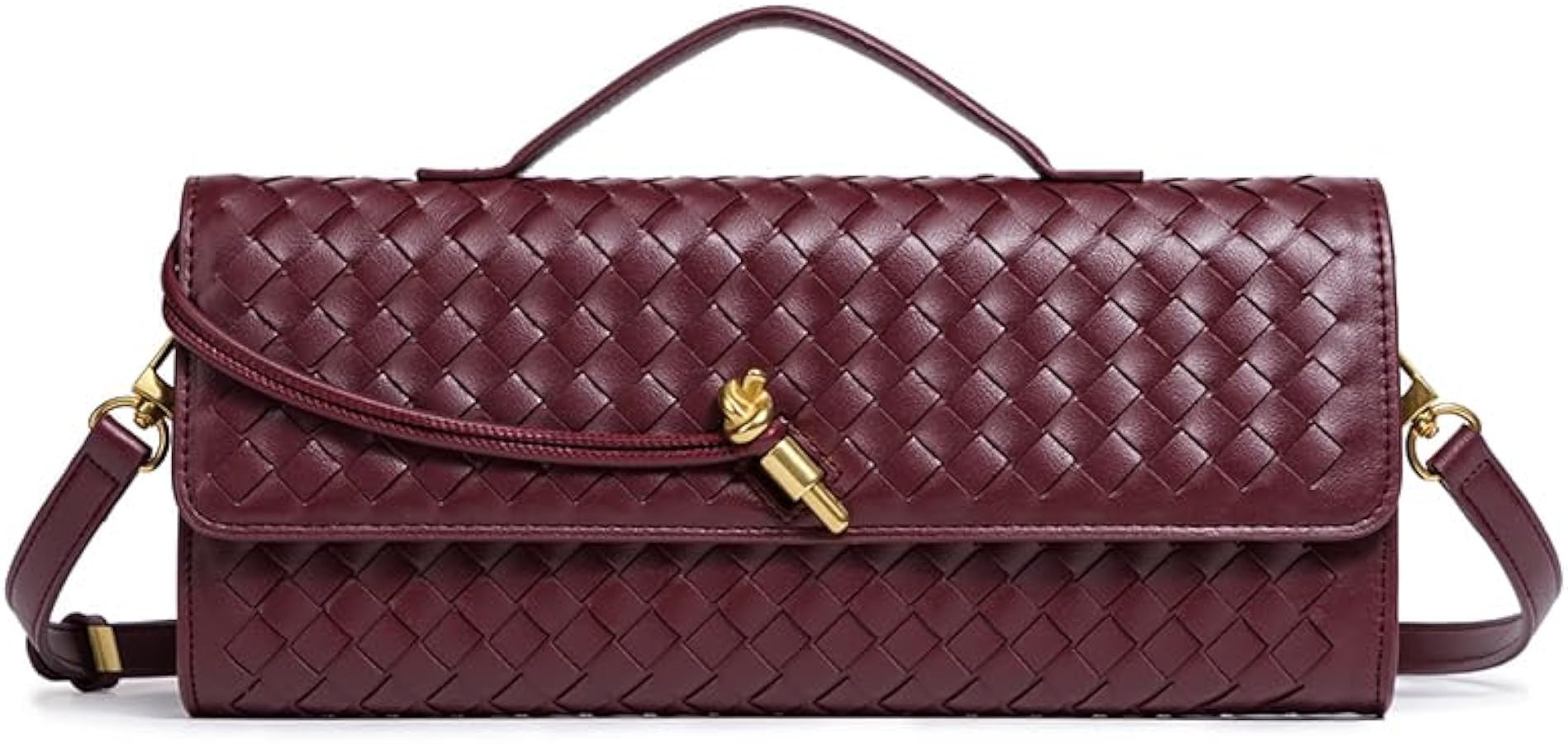 Woven Clutch Purses for Women, PU Leather Shoulder Crossbody Evening Bag Satchel Handbag for Form... | Amazon (US)