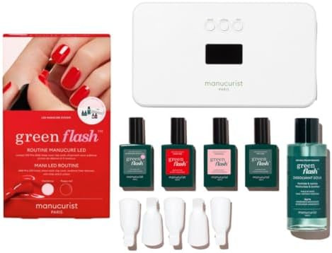 Manucurist - New Green Flash Slim Gel Nail Polish Kit - 36W LED Lamp with Base Coat + Top Coat + ... | Amazon (US)