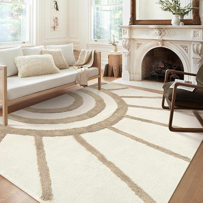 OJIA Boho Area Rug 5'x8', Washable Tufted Living Room Rugs Soft Bedroom Rug Nursery Rug, Farmhous... | Amazon (US)