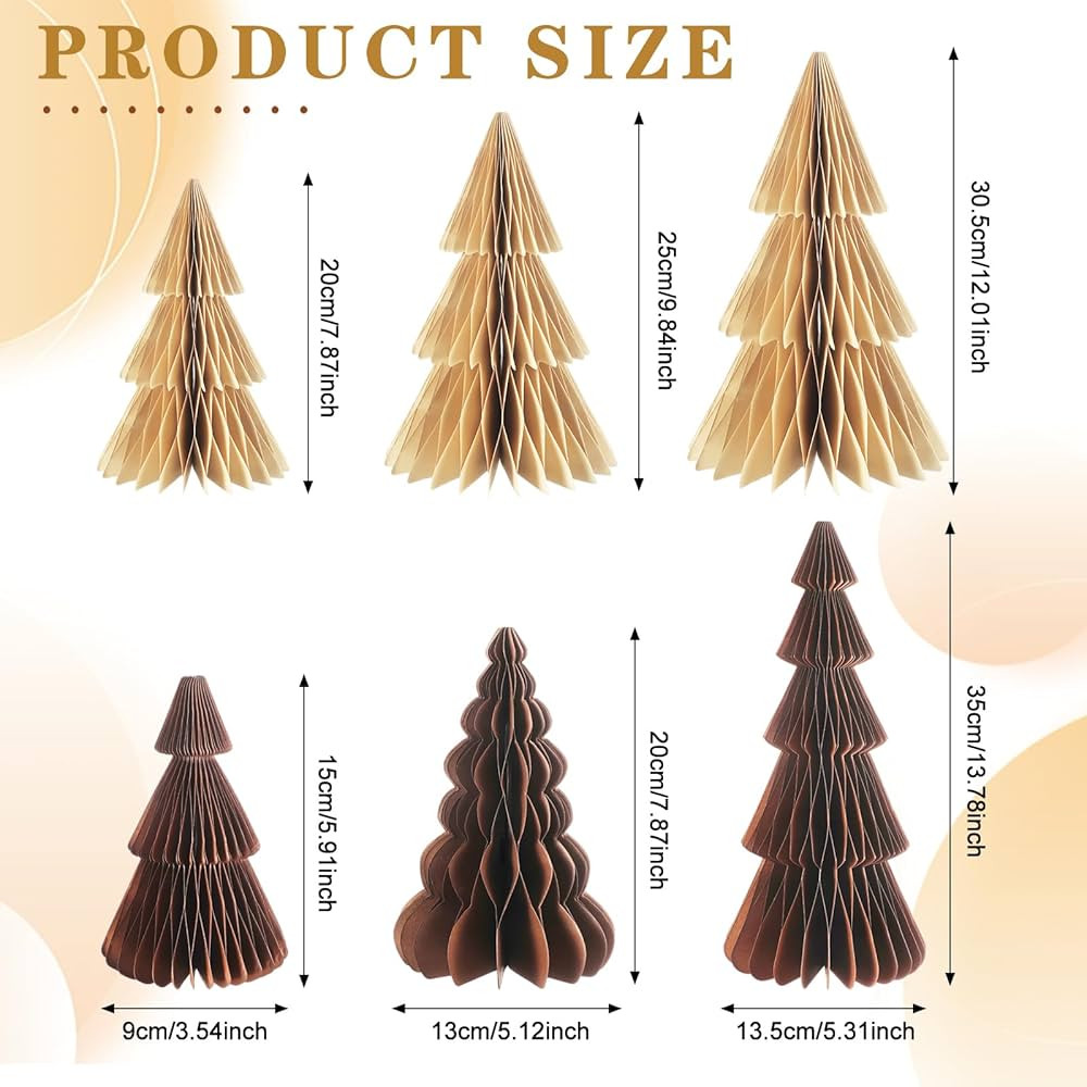 ReliThick 6 Pcs Paper Christmas Tree Decor 3D Honeycomb Trees Table Centerpiece for Modern Christ... | Amazon (US)