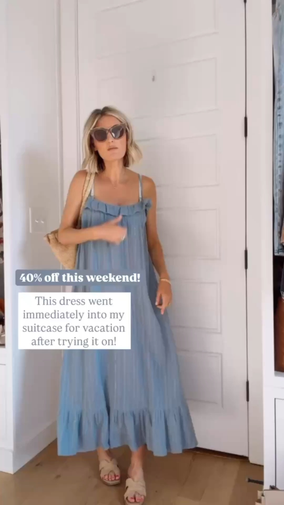 How pretty is this blue cover up? It has a shimmer to the material, which I love! Currently 40% off! Wearing XS!

Loverly Grey, J. Crew sale, cover up, resort wear, vacation looks 

#LTKSwim #LTKSaleAlert #LTKSeasonal