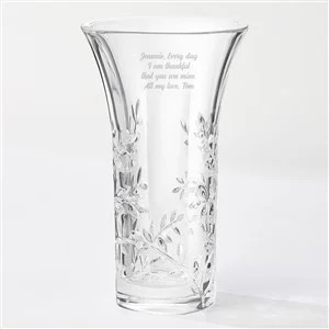 Vera Wang Engraved Crystal Leaf Vase | Things Remembered