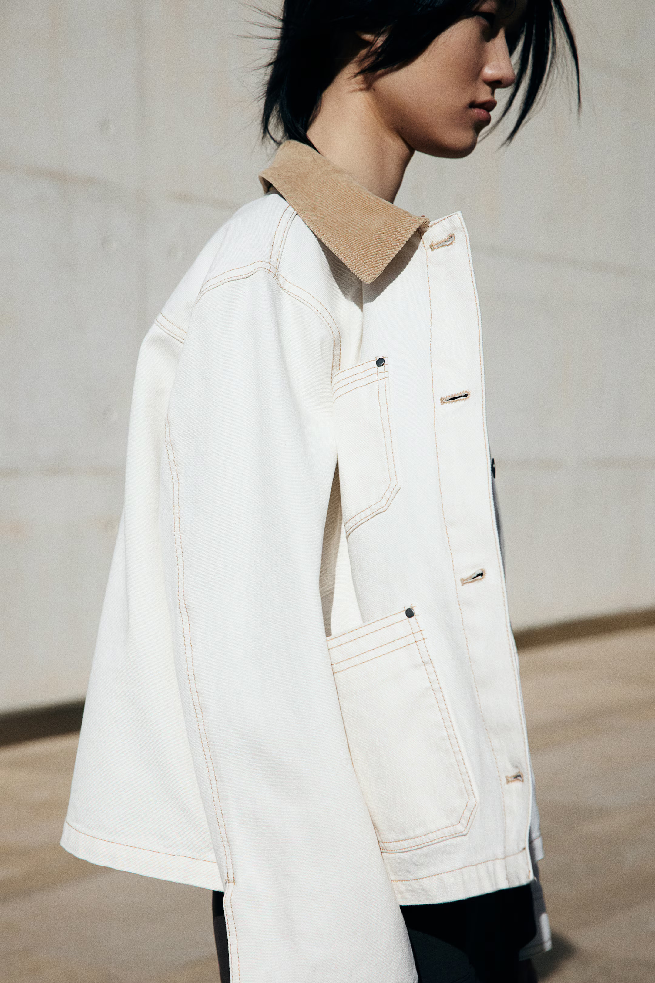 Denim Jacket with Corduroy Collar | H&M (US + CA)