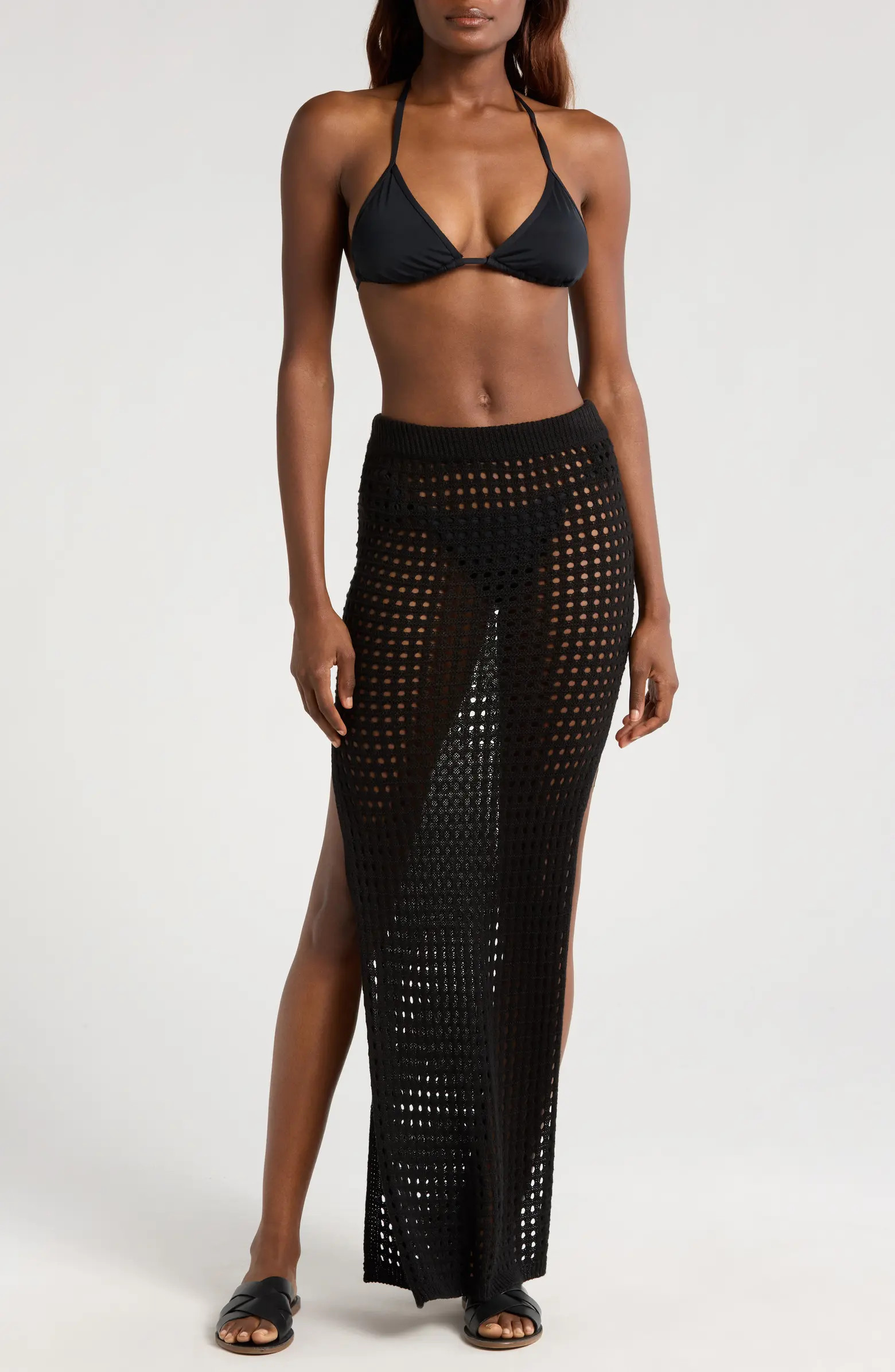 Elan Open Stitch Cover-Up Midi Skirt | Nordstrom | Nordstrom