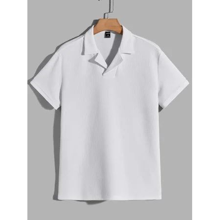 SARAWOLA White Men Solid Lapel Collar Polo Shirt Sports Short Sleeve Pullover Shirts | Walmart (US)