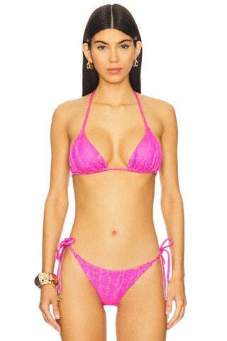 Luli Fama Seamless Triangle Top in Fuchsia from Revolve.com | Revolve Clothing (Global)