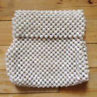 French 1960S White Clutch Purse Bag - Faceted Lucite Beads Mod Fashion Made in France Mint | Etsy (US)