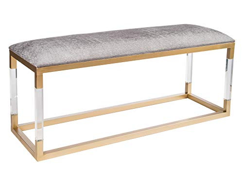 Statements by J MJ188 Shilo Acrylic Bench, 19 Inch Tall, Gray, Gold | Amazon (US)