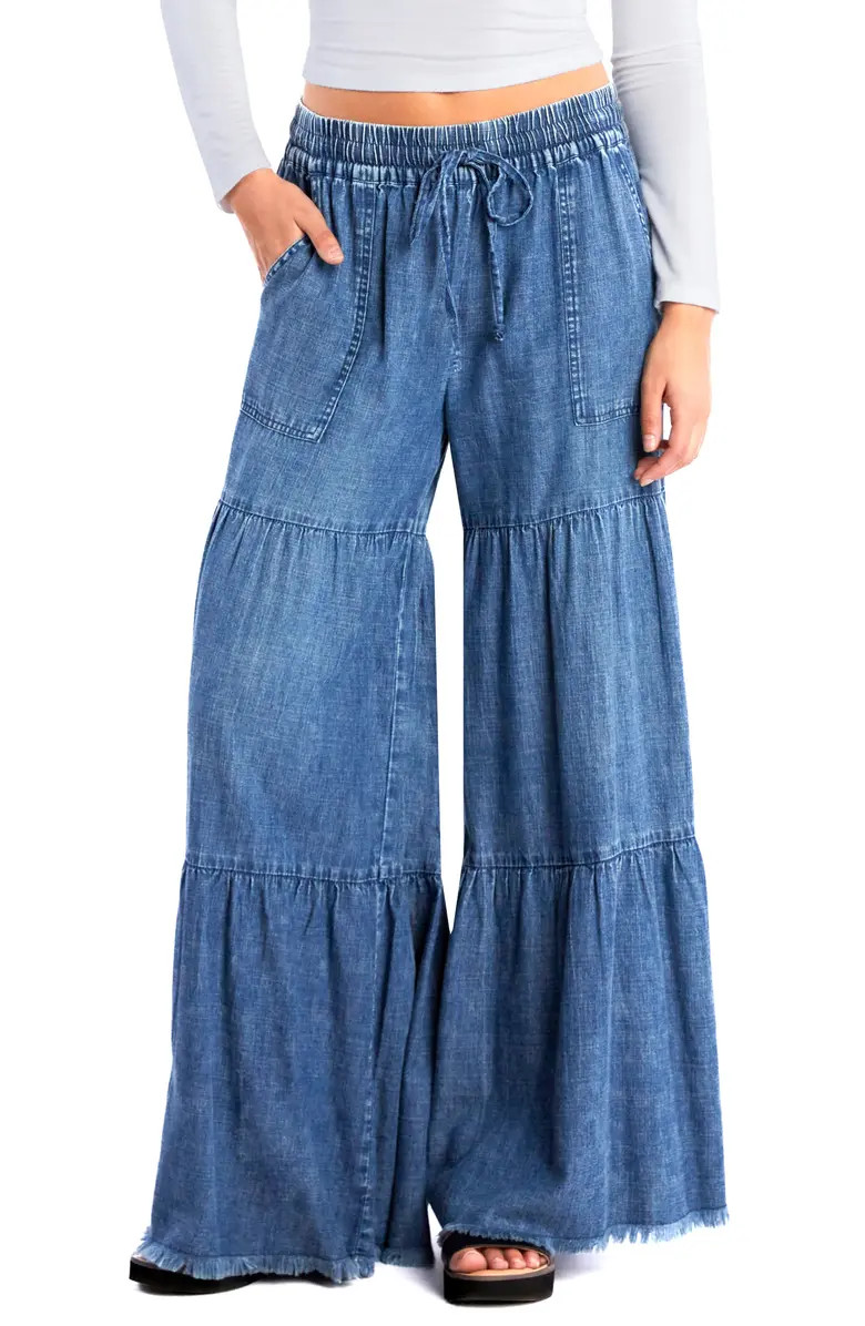 Fancy Cotton Blend Tiered Pants | Nordstrom