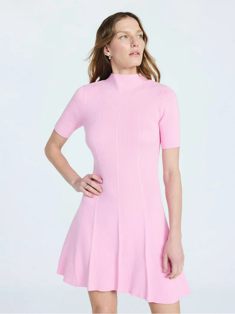 Scoop Women's Mini Sweater Dress with Elbow Length Sleeves, Sizes XS-XXL | Walmart (US)