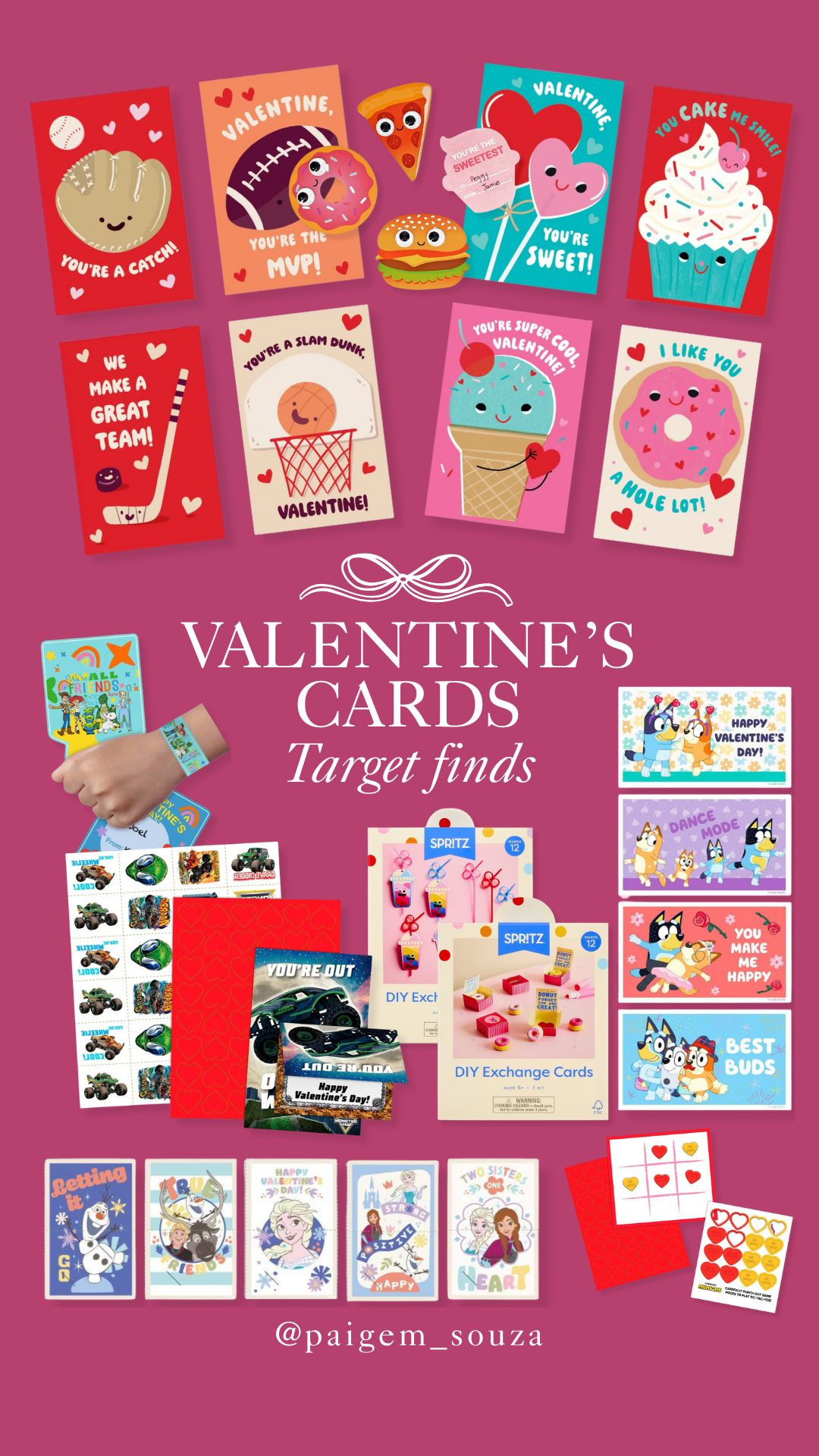 Valentine’s Day classroom cards for kids from Target 💌 Perfect for school parties and class exchanges. From playful designs to character favorites, these Target finds make Valentine’s Day easy and stress-free! ❤️

Valentine’s Day classroom cards, kids Valentine cards, classroom Valentine exchange, school Valentine cards, Valentine cards for kids, Target Valentine cards, preschool Valentine cards, toddler Valentine cards, elementary Valentine cards, non candy Valentine ideas, Valentine exchange cards, kids classroom valentines, holiday school cards, Frozen, Bluey, Monster Trucks, Hot Wheels, Paw Patrol, characters, Target new arrivals 

 #LTKValentine #LTKSeasonal #LTKKids