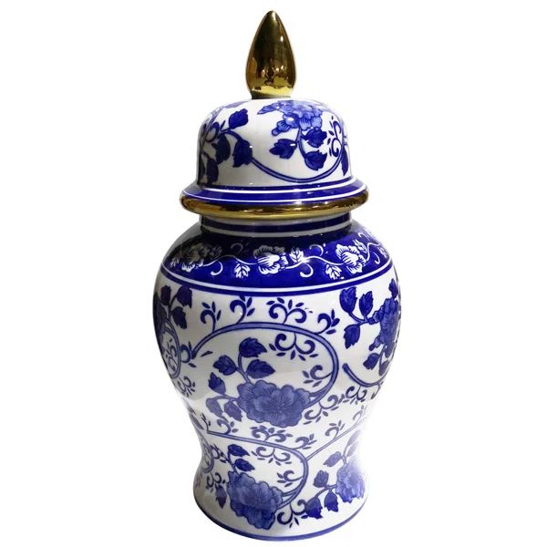 Millner Blue 14'' Indoor / Outdoor Ceramic Jar | Wayfair North America