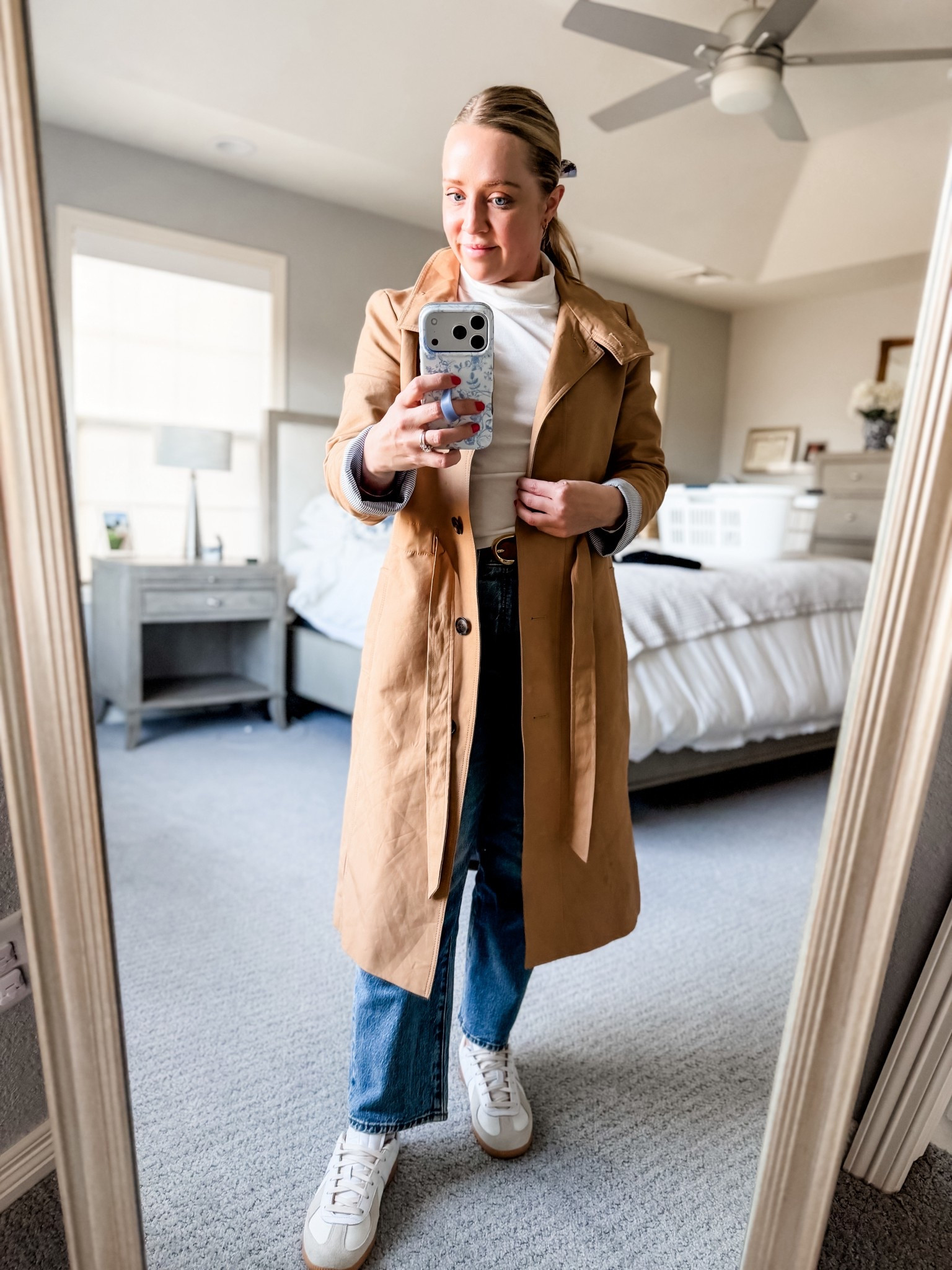 Early spring style! I’ve had this petite trench for years and am linking similar options! Loving this floral bow from Hill House. 

#LTKsalealert #LTKSeasonal #LTKstyletip